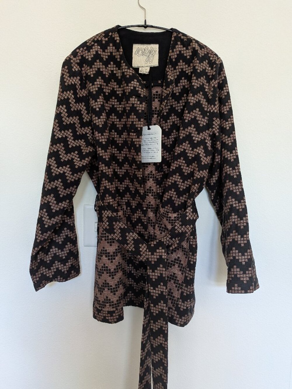 Ace & Jig Keenan Cardigan / Jacket in Black and Brown Herringbone Small